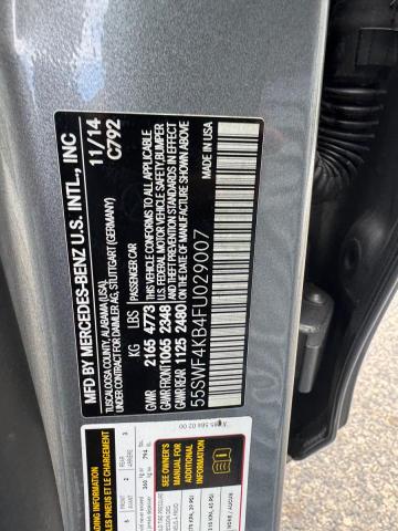 55SWF4KB4FU029007 - 2015 MERCEDES-BENZ C 300 4MATIC GRAY photo 10