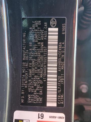 4T1DAACK1SU512357 - 2025 TOYOTA CAMRY XSE Графитовый фото 13