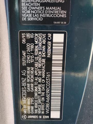 WDBEA66E9RC033761 - 1994 MERCEDES-BENZ E 320 绿色 照片 12