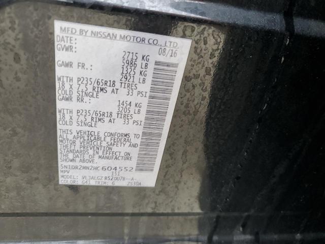 5N1DR2MN2HC604552 - 2017 NISSAN PATHFINDER S Noir photo 13