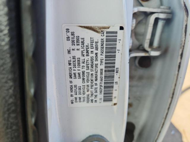 1HGCP2F71AA019808 - 2010 HONDA ACCORD EX WHITE photo 13