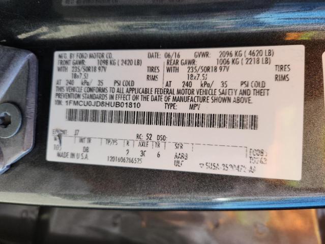 1FMCU0JD8HUB01810 - 2017 FORD ESCAPE TITANIUM ნაცრისფერი ფოტო 14