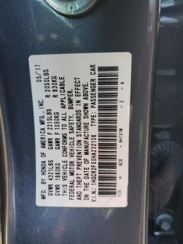 1HGCR2F50HA232106 - 2017 HONDA ACCORD SPORT 灰色 照片 12
