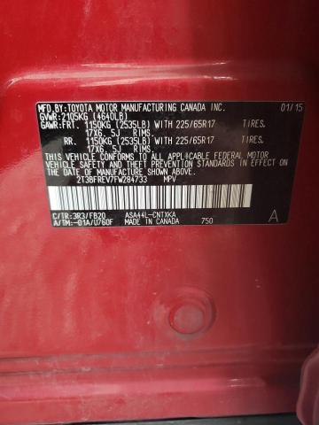 2T3BFREV7FW284733 - 2015 TOYOTA RAV4 LE RED photo 13