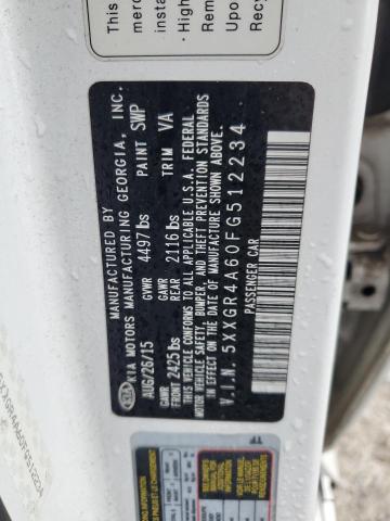 5XXGR4A60FG512234 - 2015 KIA OPTIMA SX თეთრი ფოტო 13