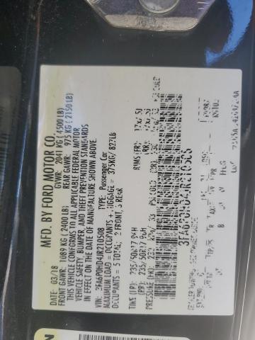 3FA6P0HD4JR210508 - 2018 FORD FUSION SE 黑色 照片 12