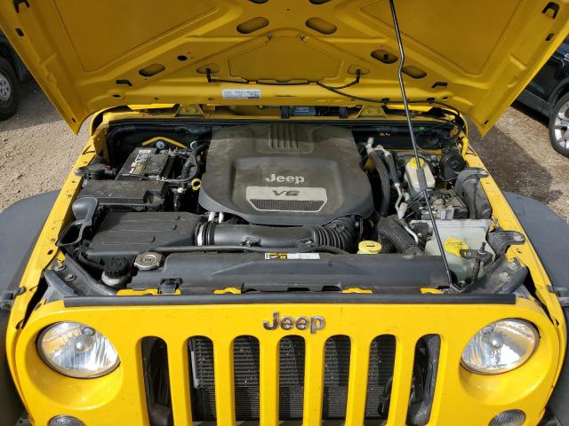 1C4BJWDGXFL722695 - 2015 JEEP WRANGLER U SPORT YELLOW photo 11