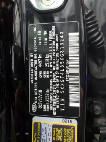 5XXGT4L35KG313243 - 2019 KIA OPTIMA LX BLACK photo 12