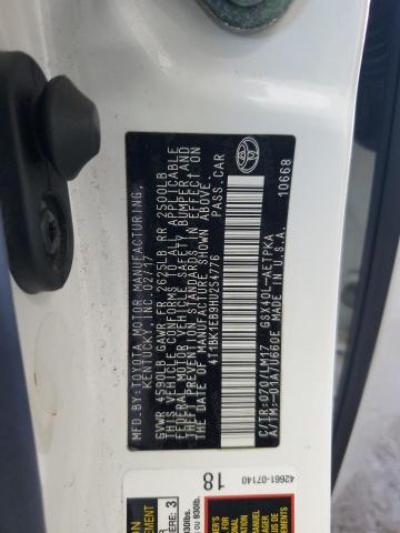 4T1BK1EB9HU254776 - 2017 TOYOTA AVALON XLE WHITE photo 12