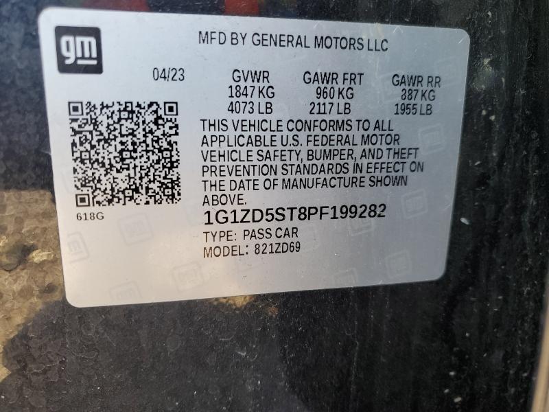 1G1ZD5ST8PF199282 - 2023 CHEVROLET MALIBU LT GRAY photo 13