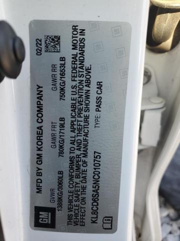 KL8CD6SA5NC010757 - 2022 CHEVROLET SPARK 1LT 白色 照片 12