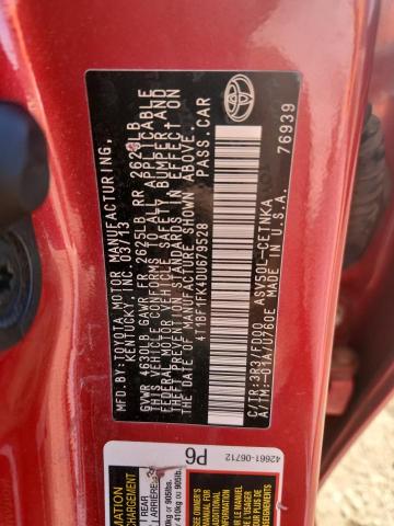 4T1BF1FK4DU679528 - 2013 TOYOTA CAMRY L RED photo 12