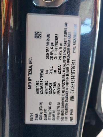 5YJ3E1ET4RF797911 - 2024 TESLA MODEL 3 Grau Foto 13