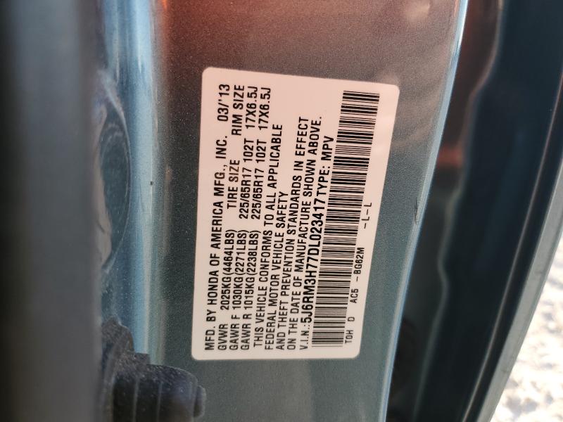 5J6RM3H77DL023417 - 2013 HONDA CR-V EXL BLUE photo 13