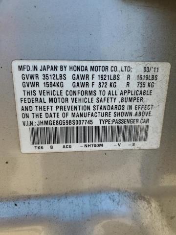 JHMGE8G59BS007745 - 2011 HONDA FIT SPORT SILVER photo 13
