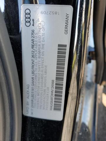 WAUG8AFCXHN126988 - 2017 AUDI A6 PREMIUM PLUS BLACK photo 12