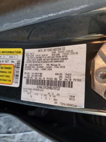 3LN6L5FC0HR619737 - 2017 LINCOLN MKZ RESERVE 黑色 照片 12