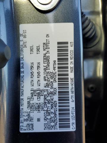 3TMAZ5CN9PM214829 - 2023 TOYOTA TACOMA DOUBLE CAB Գրաֆիտ լուսանկար 12