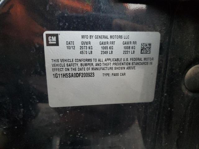 1G11H5SA0DF200923 - 2013 CHEVROLET MALIBU LTZ გრაფიტი ფოტო 12