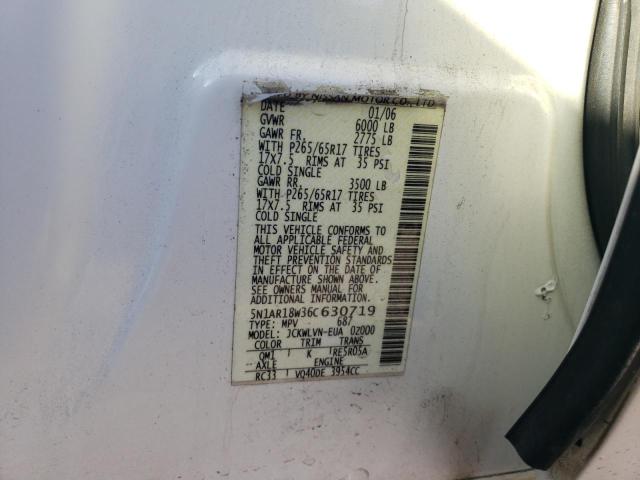 5N1AR18W36C630719 - 2006 NISSAN PATHFINDER LE თეთრი ფოტო 13
