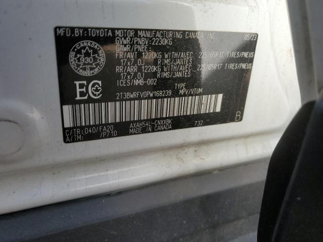 2T3BWRFV0PW168239 - 2023 TOYOTA RAV4 LE WHITE photo 13