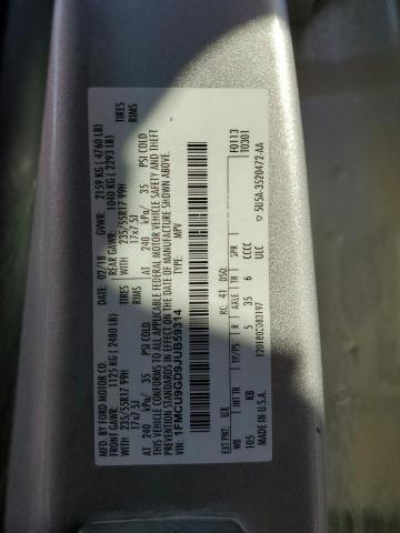 1FMCU9GD9JUB59314 - 2018 FORD ESCAPE SE Argent photo 13