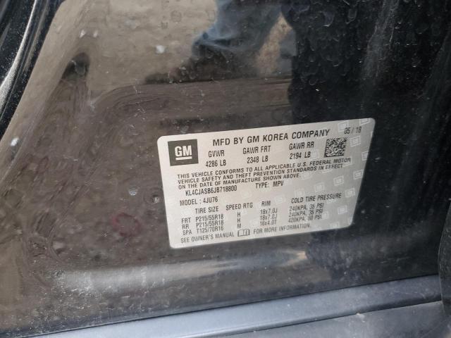 KL4CJASB6JB718800 - 2018 BUICK ENCORE PREFERRED BLACK photo 12