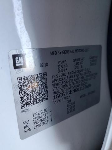 1GCGTCEN6K1107689 - 2019 CHEVROLET COLORADO LT WHITE photo 13