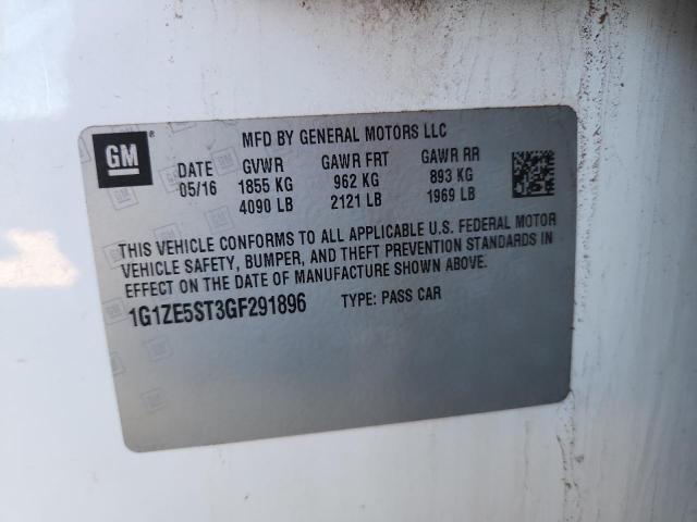 1G1ZE5ST3GF291896 - 2016 CHEVROLET MALIBU LT WHITE photo 13