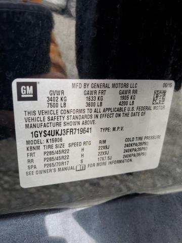 1GYS4UKJ3FR719641 - 2015 CADILLAC ESCALADE ESV PLATINUM Schwarz Foto 13