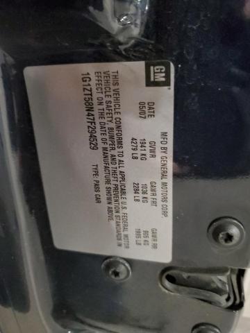 1G1ZT58N47F294529 - 2007 CHEVROLET MALIBU LT BLUE photo 12