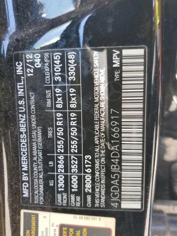 4JGDA5JB4DA166917 - 2013 MERCEDES-BENZ ML 350 Siyah fotoğraf 13