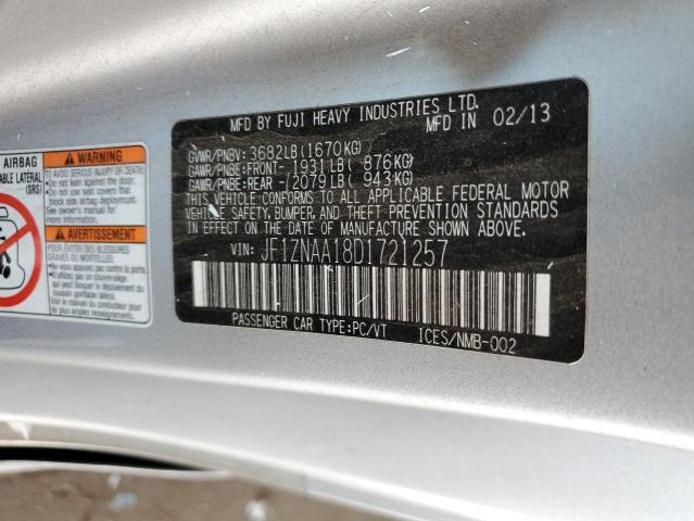 JF1ZNAA18D1721257 - 2013 TOYOTA SCION FR-S SILVER photo 12