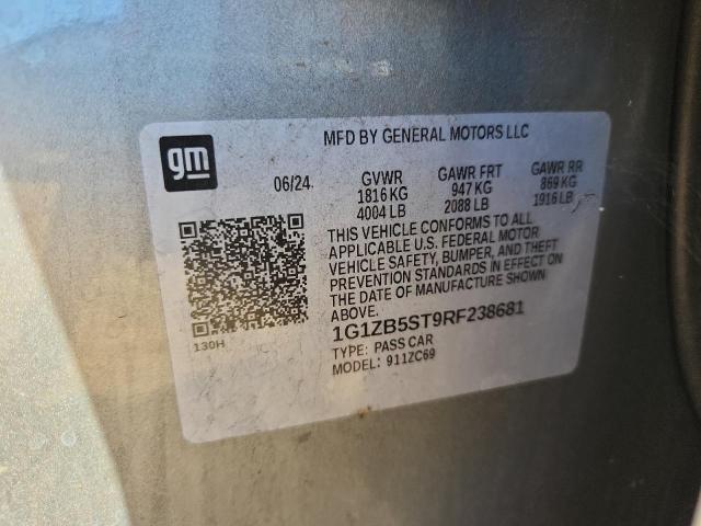 1G1ZB5ST9RF238681 - 2024 CHEVROLET MALIBU LS ვერცხლისფერი ფოტო 13