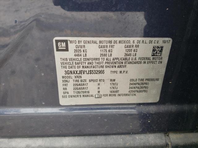 3GNAXJEV1JS532966 - 2018 CHEVROLET EQUINOX LT 蓝色 照片 13