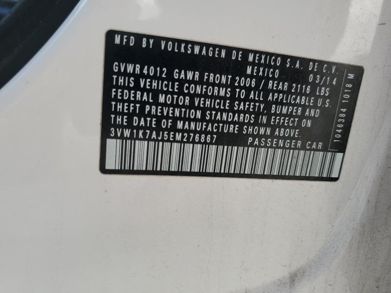 3VW1K7AJ5EM276867 - 2014 VOLKSWAGEN JETTA BASE WHITE photo 13