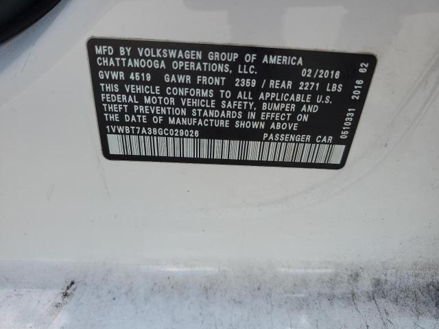 1VWBT7A38GC029026 - 2016 VOLKSWAGEN PASSAT SE 白色 照片 12