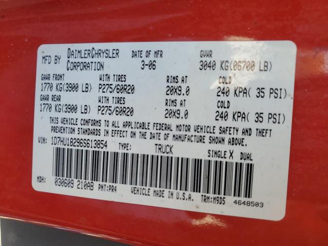 1D7HU18296S613854 - 2006 DODGE RAM 1500 ST 红色 照片 12