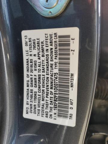 19XFB2F51DE077475 - 2013 HONDA CIVIC LX 灰色 照片 12