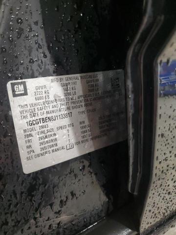 1GCGTBEN8J1133817 - 2018 CHEVROLET COLORADO 黑色 照片 12