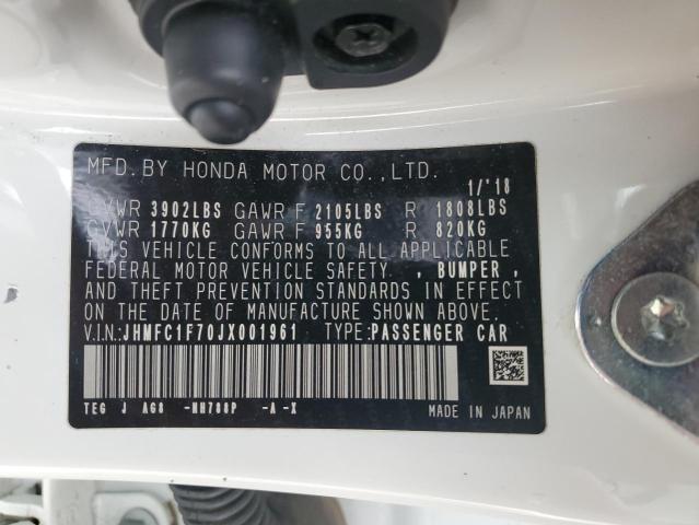 JHMFC1F70JX001961 - 2018 HONDA CIVIC EXL თეთრი ფოტო 12