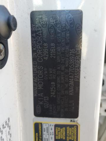 KNAGM4A77D5389716 - 2013 KIA OPTIMA LX 白色 照片 13