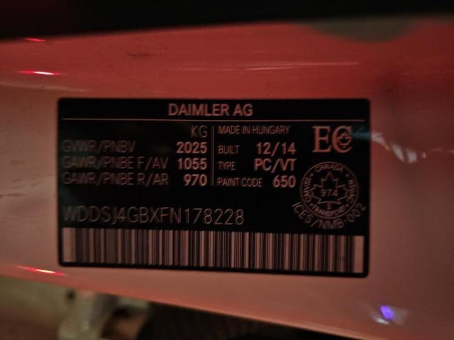 WDDSJ4GBXFN178228 - 2015 MERCEDES-BENZ CLA 250 4MATIC WHITE photo 10