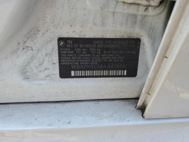 WBAPH5C58AA439497 - 2010 BMW 3 SERIES I SULEV WHITE photo 12