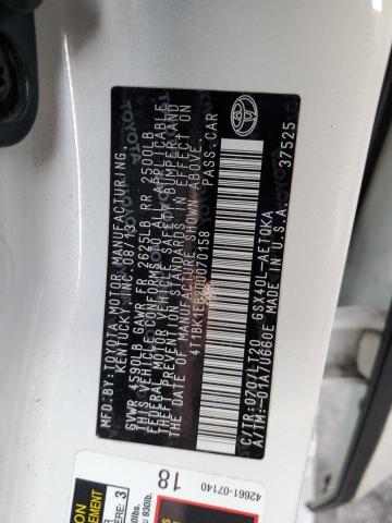 4T1BK1EB2DU070158 - 2013 TOYOTA AVALON BASE 白色 照片 12