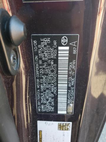 JTKDE167X90296518 - 2009 TOYOTA SCION TC 栗色 照片 13