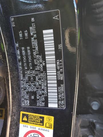 5TDKKRFH6GS133521 - 2016 TOYOTA HIGHLANDER XLE BLACK photo 12