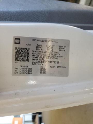 1GCZGHFP1N1178216 - 2022 CHEVROLET EXPRESS G3 WHITE photo 14