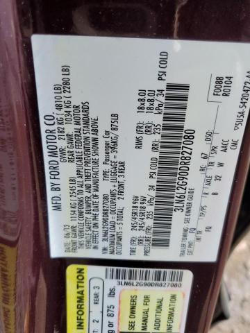 3LN6L2G90DR827080 - 2013 LINCOLN MKZ BURGUNDY photo 12