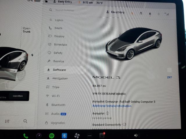 5YJ3E1EA4NF368650 - 2022 TESLA MODEL 3 BLUE photo 9